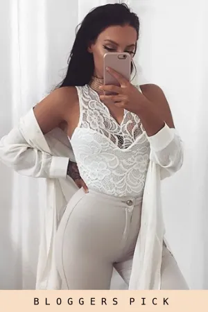 Cream Lace Bodysuit - Aubrey