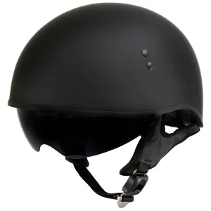 Hot Leathers T72 'Black Widow' Flat Black Motorcycle Half Helmet for